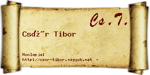 Csór Tibor névjegykártya
