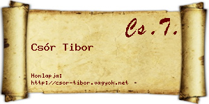 Csór Tibor névjegykártya